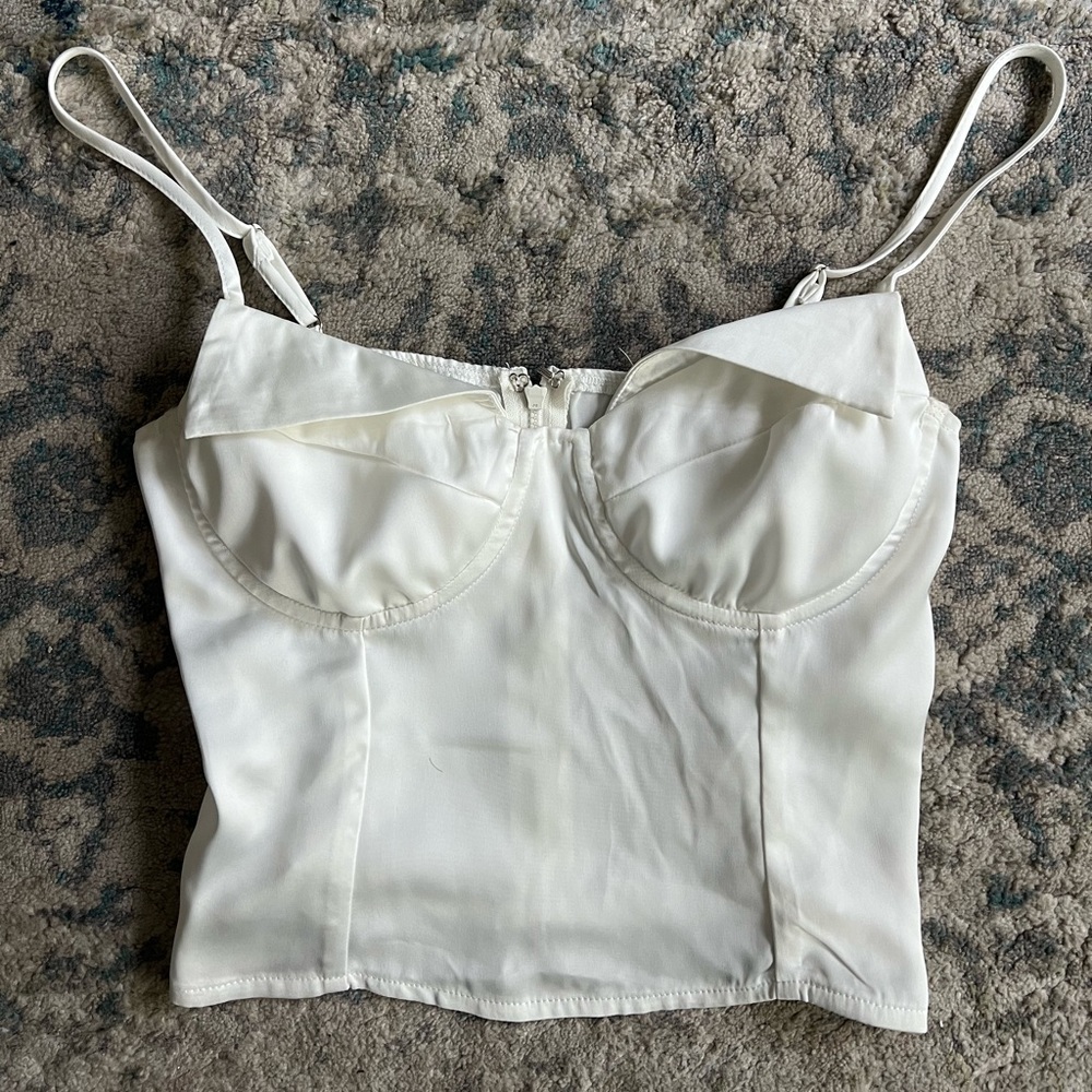 Princess Polly White Bustier Crop Top